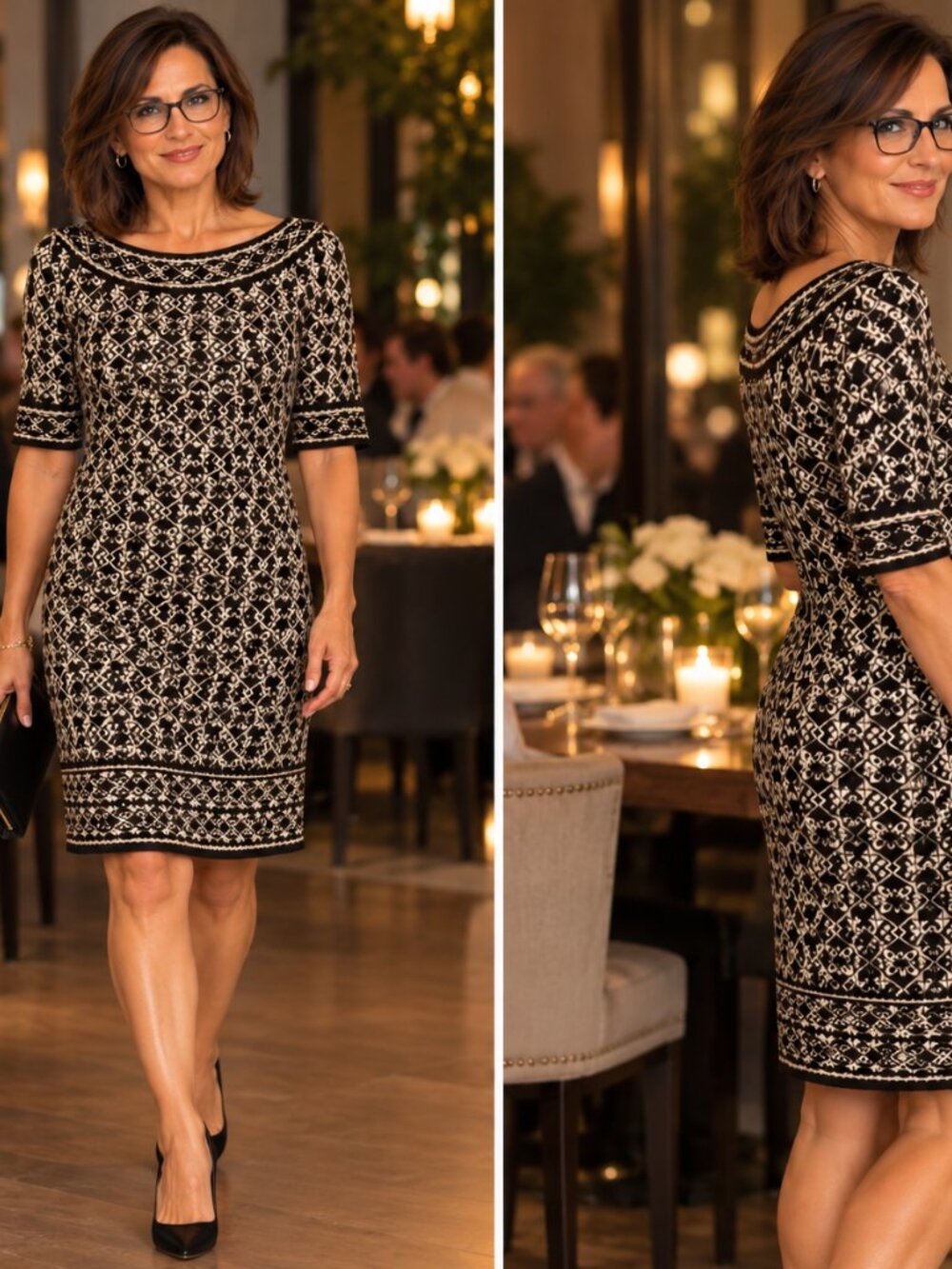 Max Studio Black and White Patterned Women’s Knit Dress NWT Medium